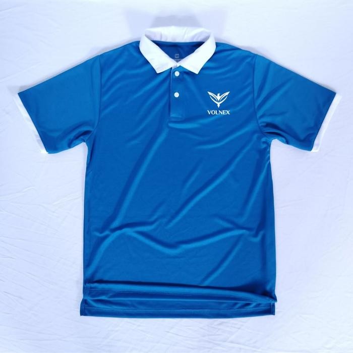 Victor Badminton - Kaos Atasan Kerah Kancing Santai Pria / Baju Poloshirt Kombinasi Tangan Sablon