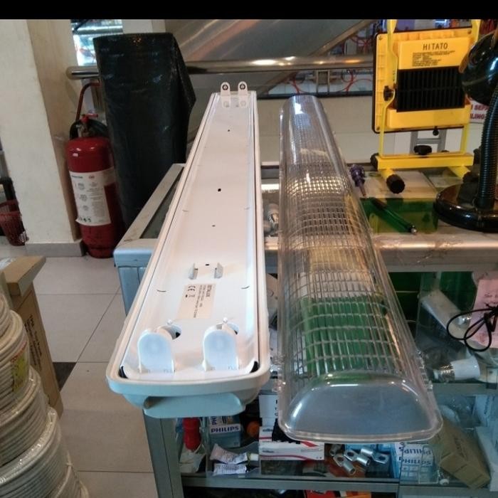 kap waterproof 2x36 + lampu philips + ballast