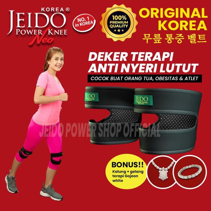 DISKON Jeido Power Knee Neo - Deker Terapi Kesehatan Pelindung Sakit Cedera Lutut Pad Support