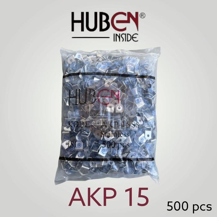 Ambalan Siku Rak Kaca HUBEN AKP-15 SS Stainless/Penyangga Siku Rak