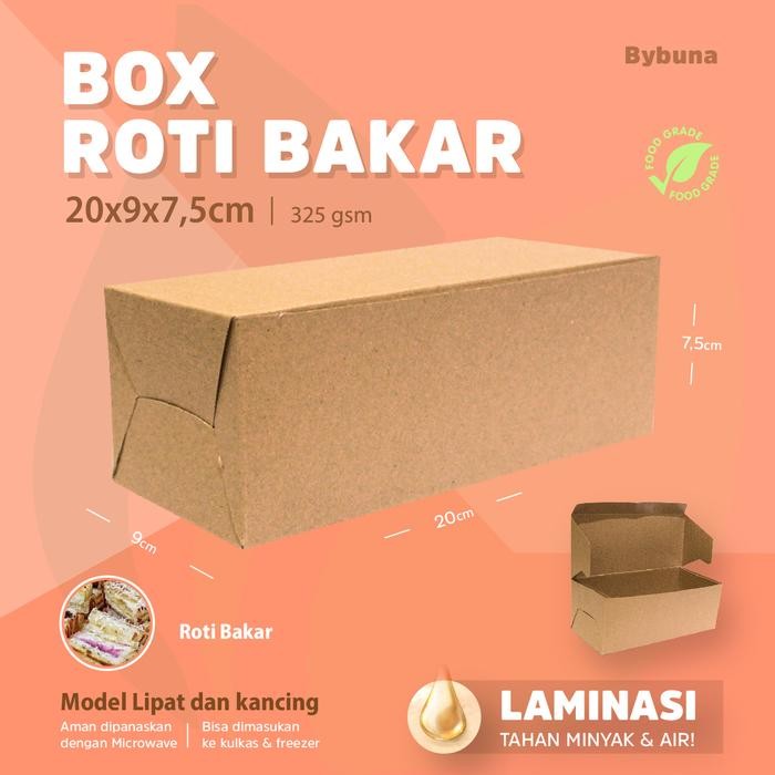 BOX ROTI BAKAR KRAFT LAMINASI KOTAK ROTI BAKAR KOTAK MAKAN