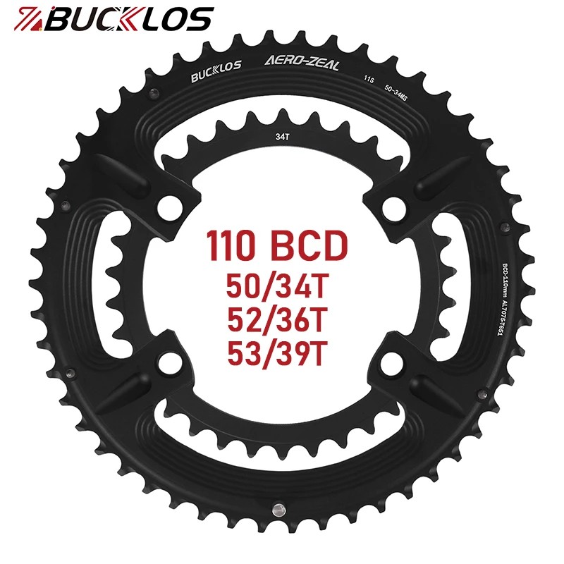 BUCKLOS 110BCD Chainring Double Speed Road Bike Chainring 34/36/39/50/52/53T 110 BCD Bicycle
