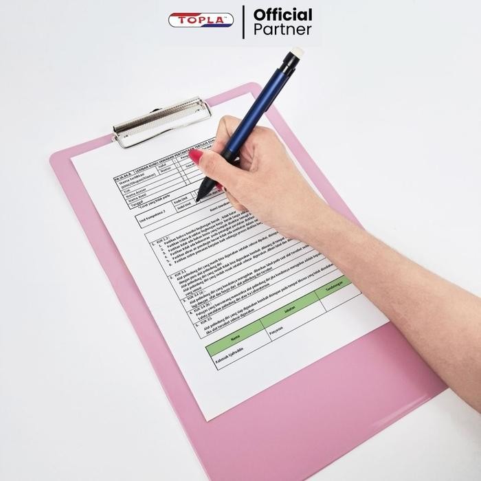 

TOPLA Clipboard F4 709 B - Papan Dada Plastik Tebal Warna Pastel Lucu Murah