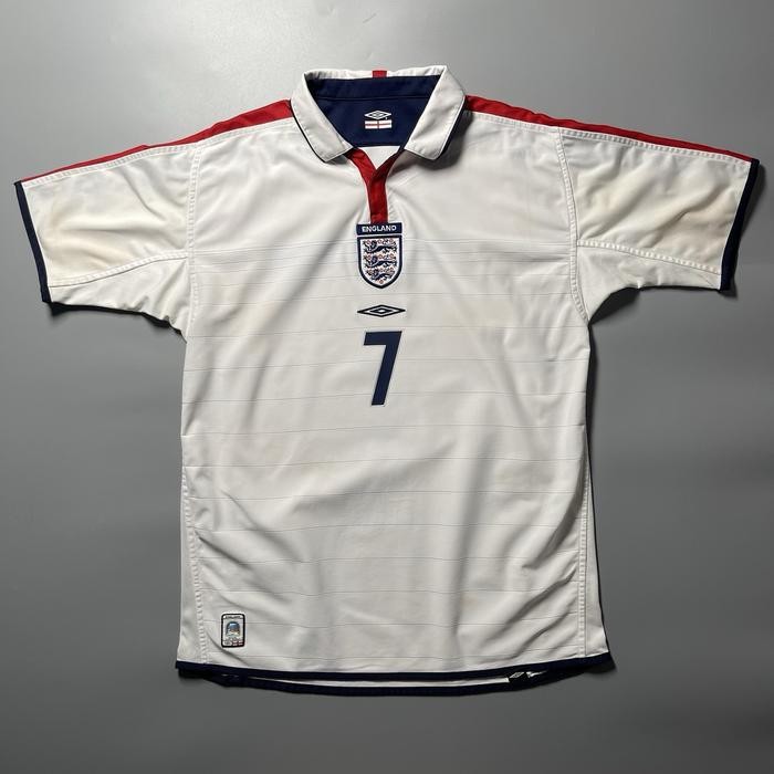 Retro Vintage Englndd Home 2004 [Beckham #7] [Bloke Core Style] Realpict Promo 