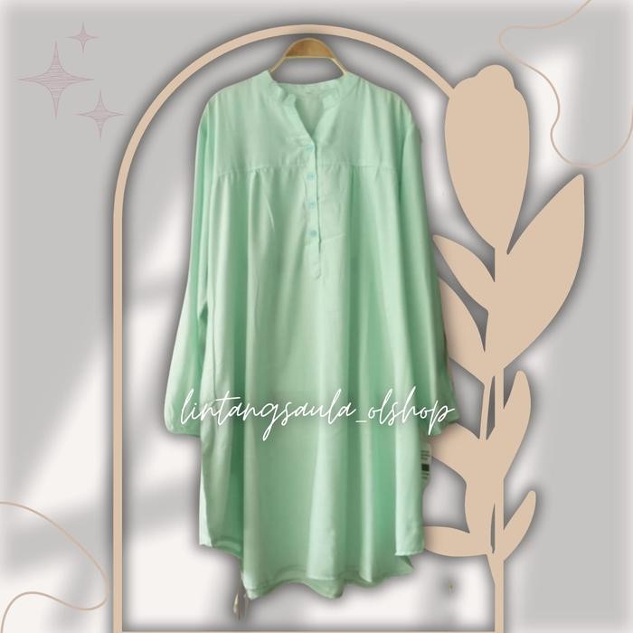 Tunik Polos Viscose Jumbo Hijau Mint