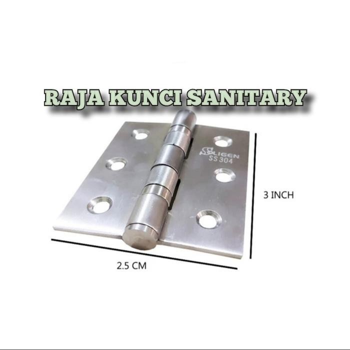 Bisa Gosend Engsel Soligen 3"2,5"2Mm Stainless Sus 304/Engsel Jendela Soligen