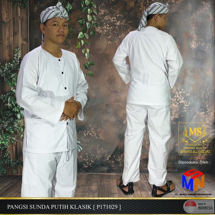 ORIGINAL PANGSI SUNDA PUTIH KLASIK [ P171029 ] READY STOCK