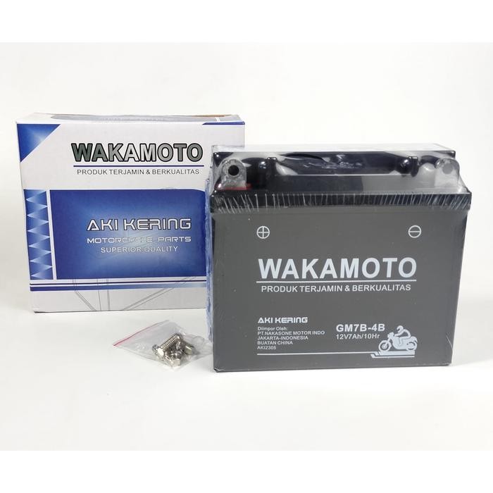 ACCU AKI MOTOR SCORPIO, TIGER, NOUVO, SCORPIO Z GM7B-4B 12V - 7AMPER AKI WAKAMOTO