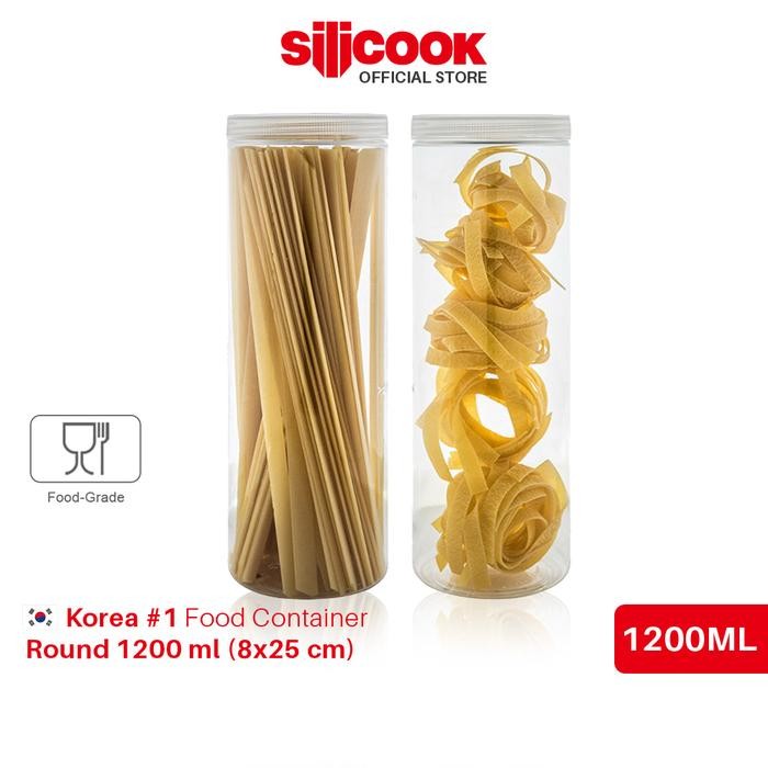 Silicook Round 1200 ml (8*25 cm) - toples bening transparan