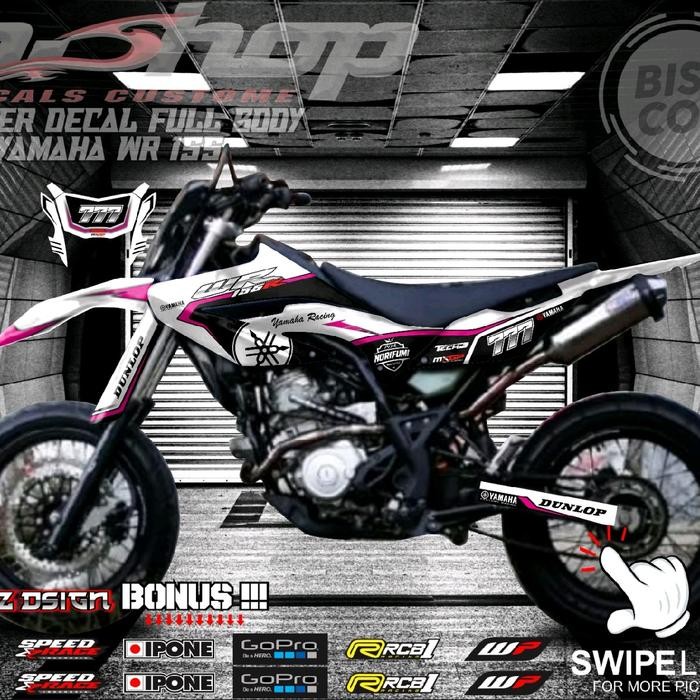 ORIGINAL stiker decal wr full body variasi putih lis biru Motor READY STOCK