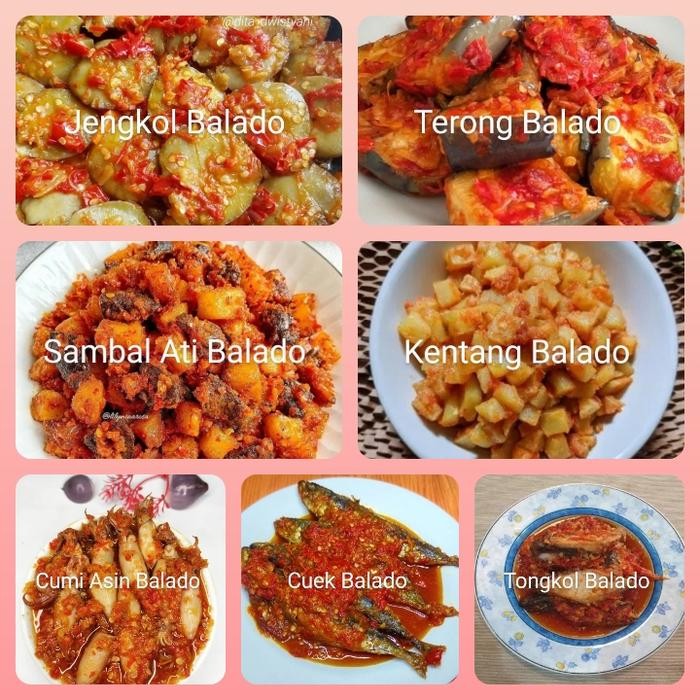 Lauk Balado terong Cue Tongkol kentang Ati ampela jengkol balado murah