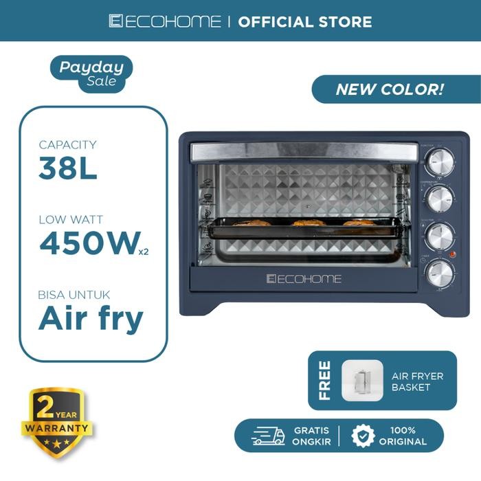 ECOHOME Electric Oven Low Watt Platinum EOP-888 Oven Listrik