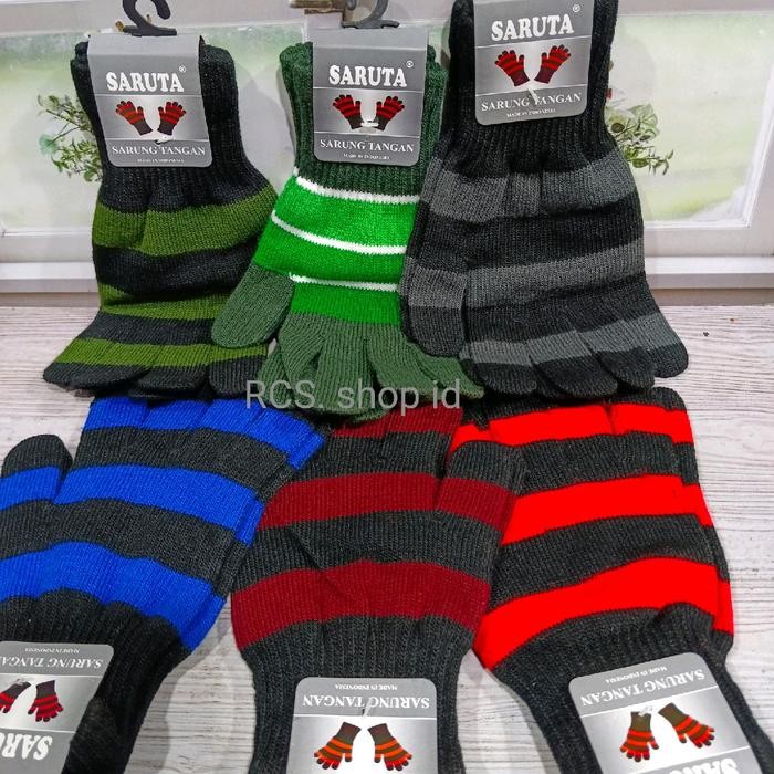 12 pasang sarung tangan kain motif belang, spandek Sarung Tangan gloves sutra sarung tangan
