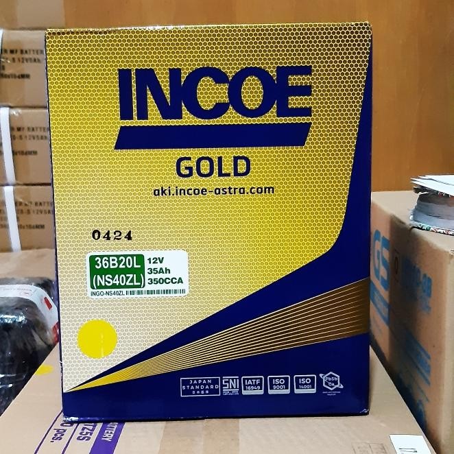 Aki Mobil Honda Brio, BRV, Freed, Jazz Incoe Gold NS40ZL Aki Basah