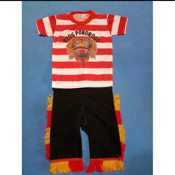 ASLI setelan kaos celana anak reog ponorogo jaranan caplokan Kediri reog baju auntuk anak kaos