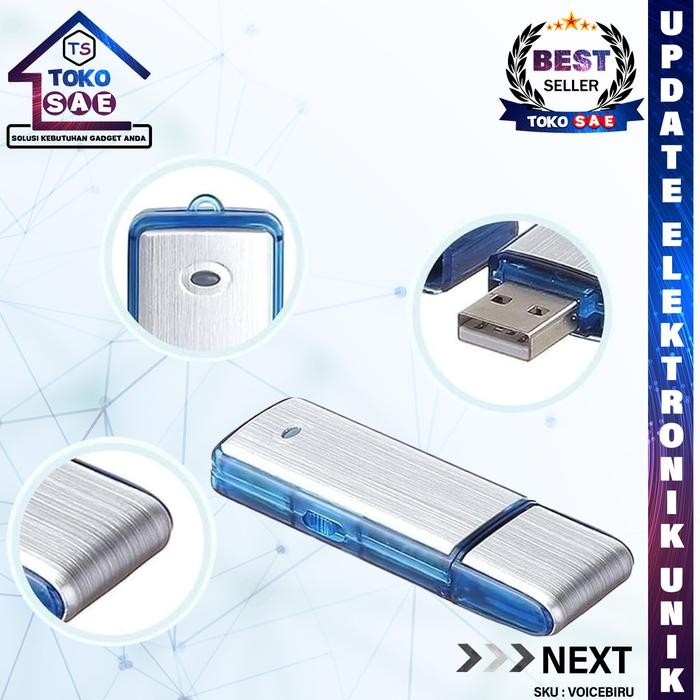 Spy Voice Recorder Biru Free 8GB Rekam Suara Type Usb Audio Perekam Suara Jernih Untuk Perekam Suara