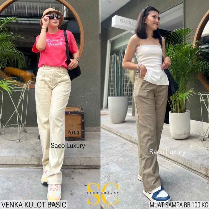 ypa5- Venka-Bb 50Kg Sampai Bb 100Kg Kulot Pants Soft Jeans Strech Jumbo (Max Bb 100Kg) Katun