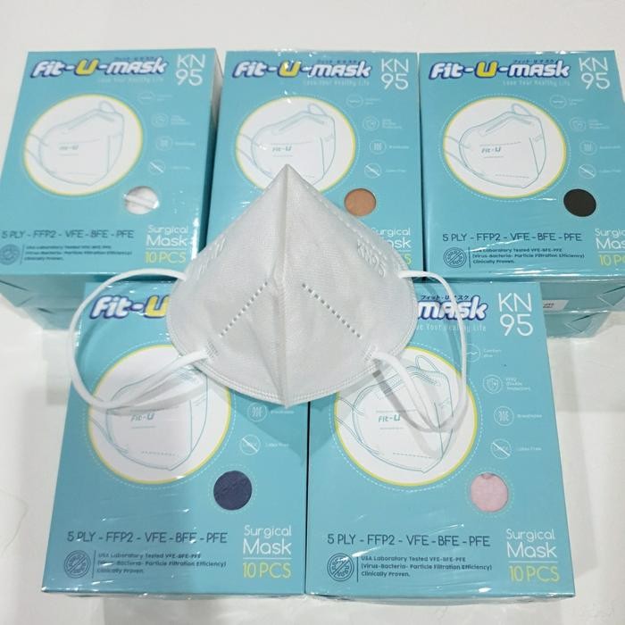 KJB Masker KN95 Medis Fit u mask 5ply FFP2 VFE BFE PFE ISI 10Pcs