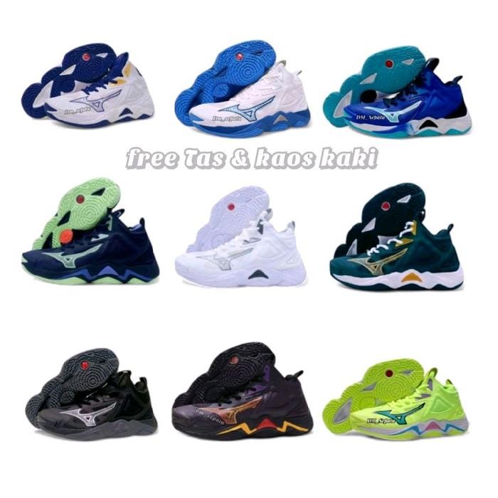 2hfm- Sepatu Voli Wave Momentum 3 Mid Super Premium Impor Sepatu Mizuno Sepatu Volly Sepatu