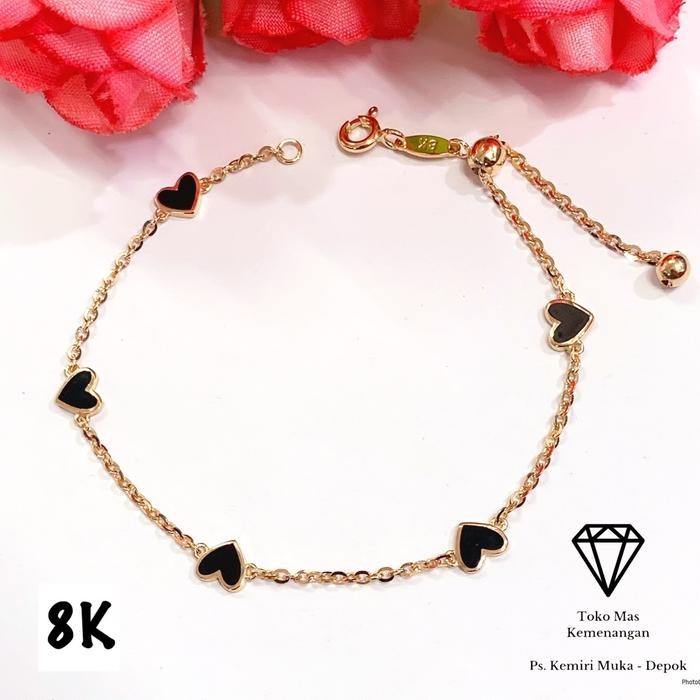 Gelang Serut Nori Hati Hitam 5