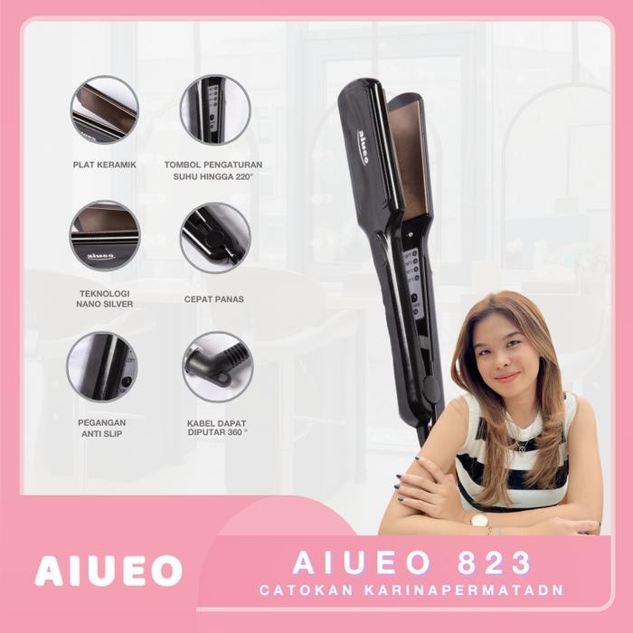 8son- Aiueo X Karinapermatadn Catokan Rambut Aiueo 823 Hair Straightener Blow & Curly Daya