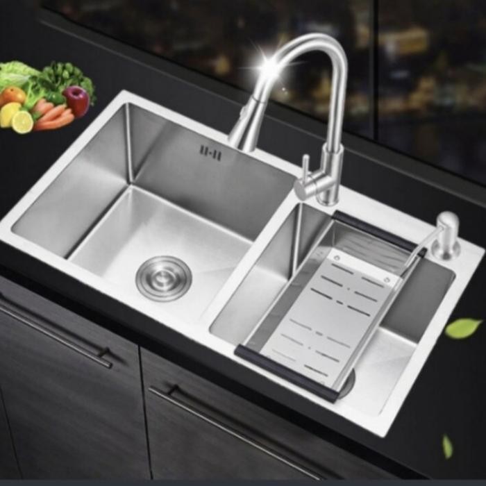 paket komplit kichen sink 8245 stainles/bak cuci piring 2 lubang