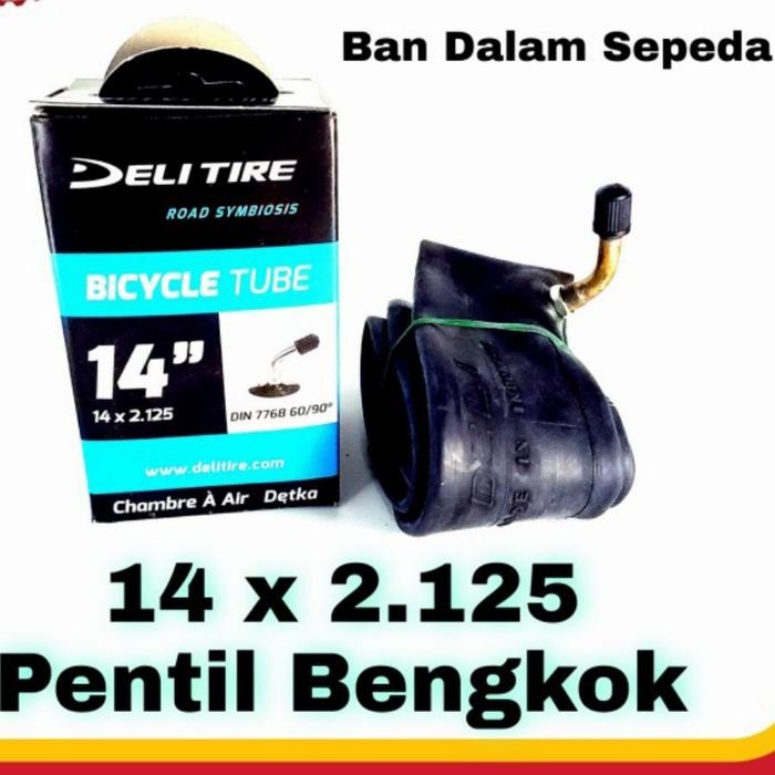 Wimcycle United - Ban Dalam Sepeda Listrik Selis 14 X 2.125 14X2.125 Pentil Bengkok Deli Tire