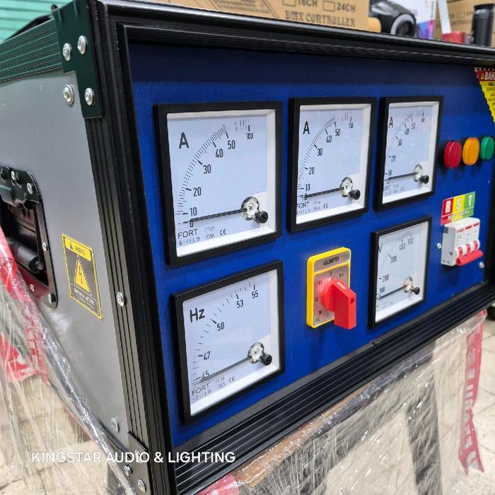 PANEL LISTRIK 3 PHASE 30KVA 40KVA MAX 50KVA KVA GENSET TEGANGAN AMPEREMETER VOLTMETER HZ METER ARUS