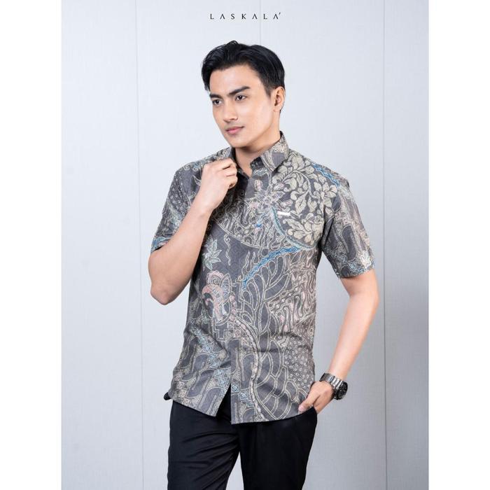 Laskala Batik Premium Tana Kemeja Batik Pria Slimfit Lengan Pendek