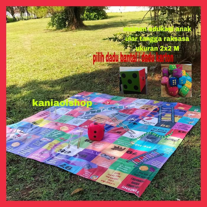NEW MAINAN ULAR TANGGA JUMBO UKURAN 2X2 METER MAINAN ULAR TANGGA RAKSASA MAINAN EDUKASI ANAK GAMES