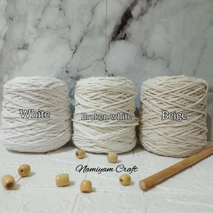 Promo 4Mm/1Kg Part 1 Tali Katun Macrame/Makrame Benang Macrame Cotton Rope Terlaris