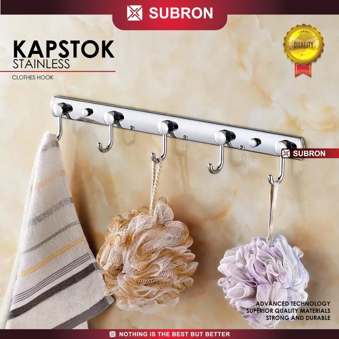 SUBRON Kapstok Hanger Stainless Steel 5 Kait 5 Pilihan Model