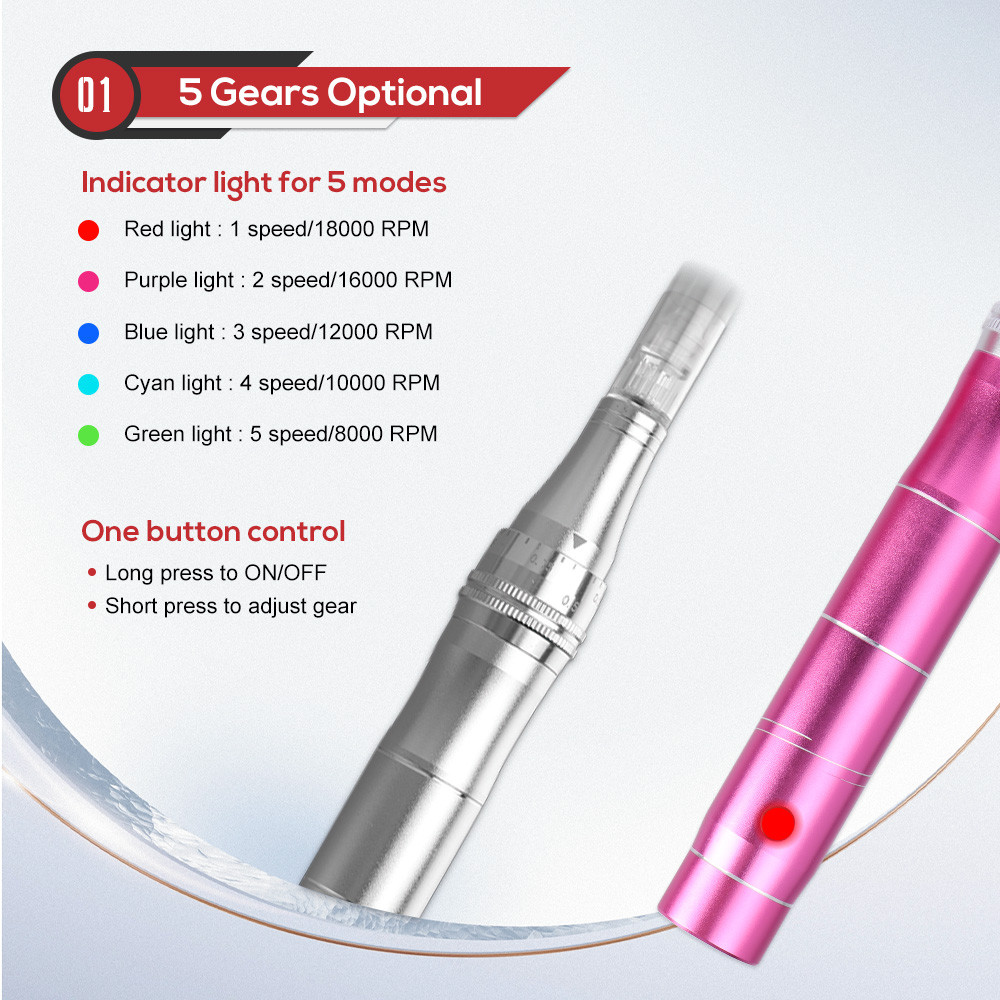 Professional Dermapen Derma Pen Electric Wireless Derma Pen With Screw Cartridges MTS Microneedling