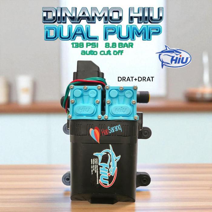 Double pump Dual pump Pompa dobel power Air DC 12Volt 138PSI Hiu