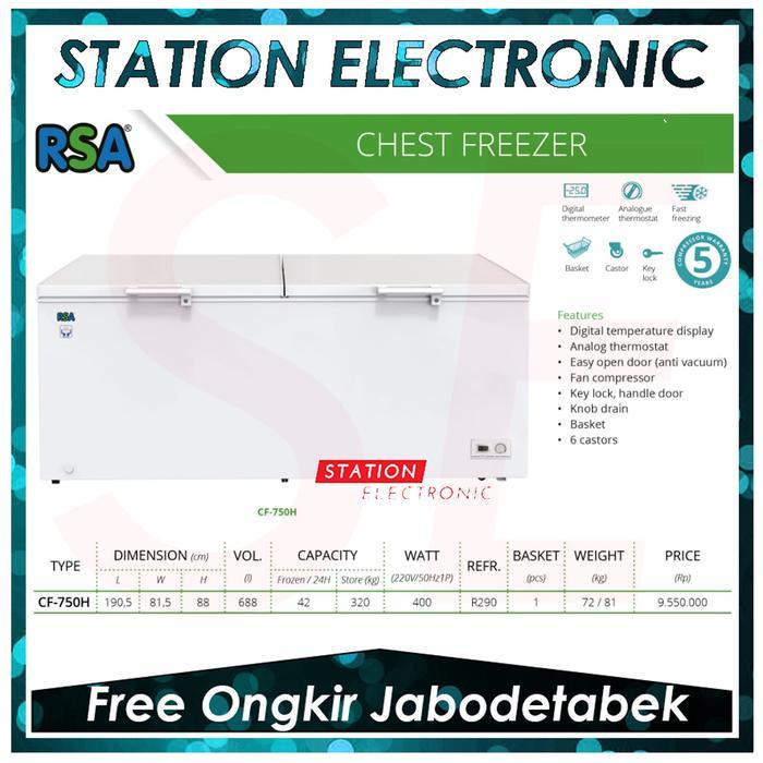 Freezer Box RSA CF-750 Chest Freezer 750 Liter Putih