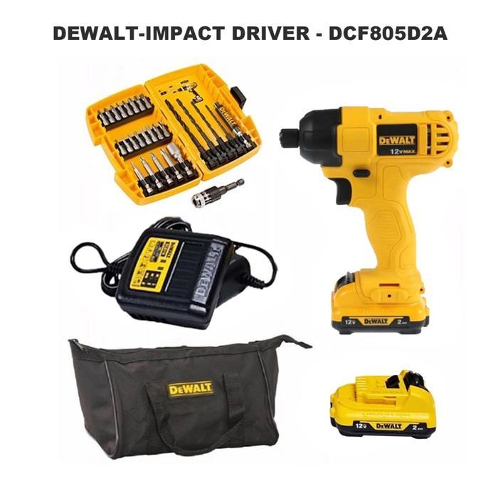 DEWALT DCF805D2A Mesin Bor Obeng Baterai Cordless Compact Impact Driver DCF805