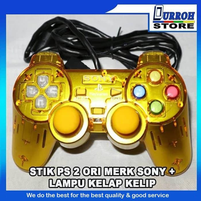 Stik Ps 2 Lampu Kelap Kelip Warna Gold Merk Sony Terbaru