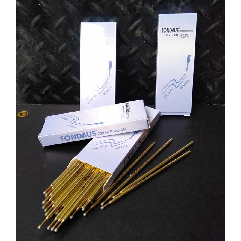NEW Tondaus Silver Pen Tondaus Pen Pola Bahan Kulit Oscar Spon Kain Isi 50 Harga Satuan atau Per