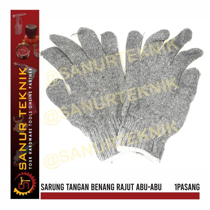 Sarung Tangan Tukang / Kebun / Sarung Tangan Kain Benang Rajut Abu-Abu
