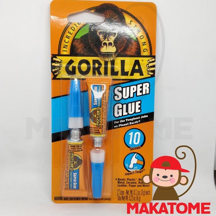 

GORILLA SUPER GLUE TUBE 3 GRAM ISI 2 CLEAR LEM POWER KUAT 3GR 3G G GR