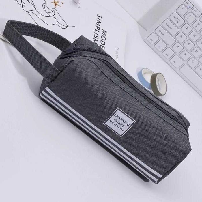 

Tas Serbaguna Tempat Pensil Pen/Pouch Make Up Kotak Pensil Stationery Dual Zipper Dompet Pensil 2