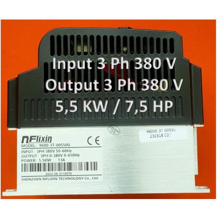 INVERTER MOTOR VFD 5.5KW INPUT 380V 3P & OUTPUT 380 V