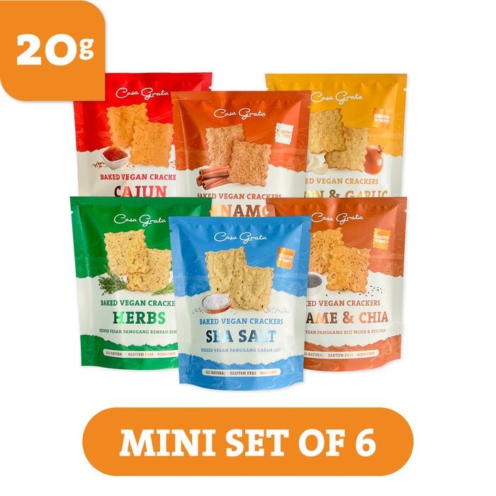 

Mini 6 Packs - 20gr (6 Casa Grata Crackers - choose your own flavor)