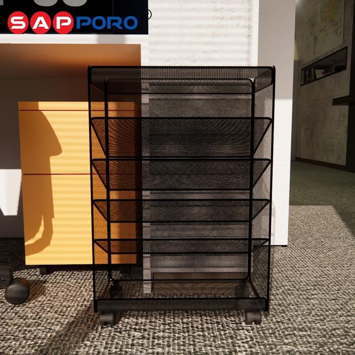 

SAPPORO SOTRA - Rak Dokumen Rack Majalah Document Shelf Organizer Besi