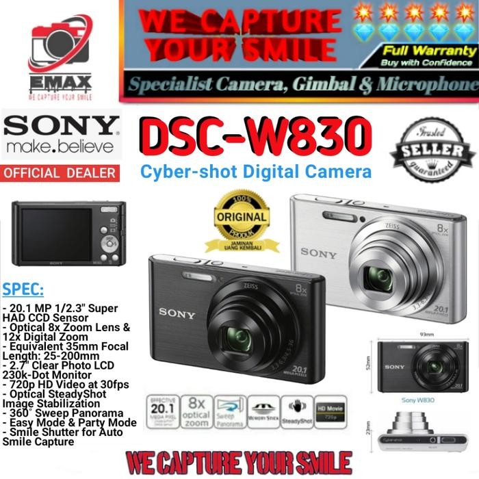 SONY Cyber-Shot DSC-W830 Digital Camera Pocket Sony W830 CyberShot Sony W 830 Kamera Shopeseler