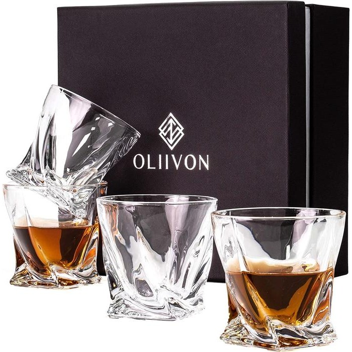 Whiskey Glass Premium OLIIVON 4 Twist Whiskey Glass