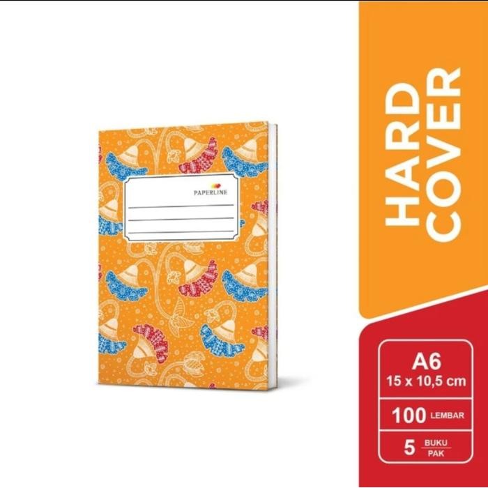 

New Paperline Buku Tulis HARD COVER A6 50 100 200 Lembar Garis Kantor Catatan Bergaris