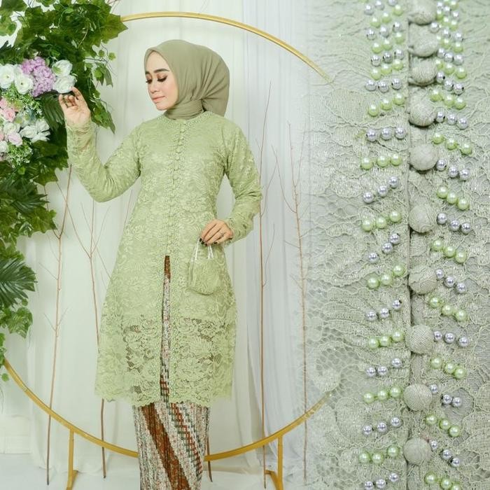 oneset kebaya kondangan(busui friendly)kebaya tunik kurung brokat