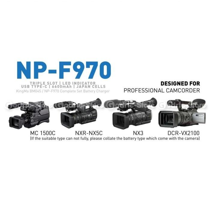 Kingma Np F970 Sony Battery 6600Mah Fx7 Pd177 F570 F770 F960