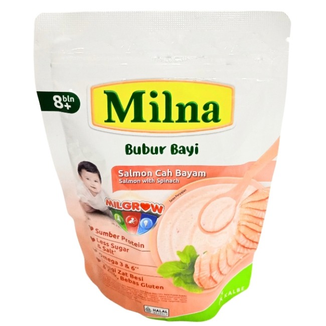 

S39387 MILNA SALMON CAH BAYAM BUBUR MAKANAN BAYI 100GR BOX MAJU BERSAMA (20250910)